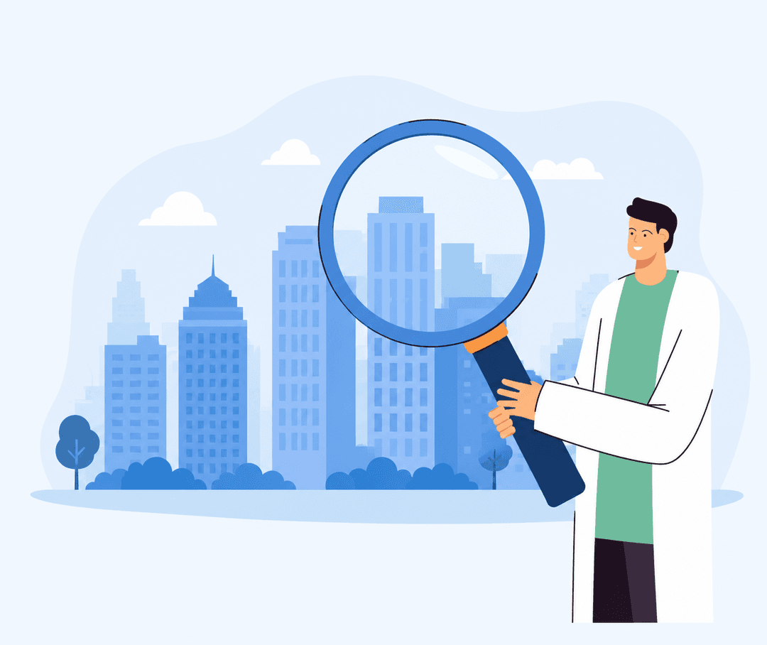Illustration showing healthcare search in Career on Makapt platform